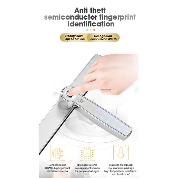 FPC Fingerprint Lock Sliding Door Lock Bluetooth Zinc Alloy Handle
