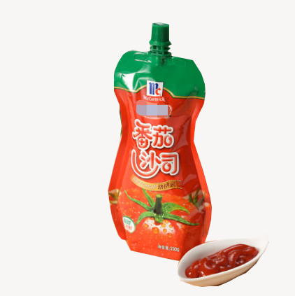 Food grade custom printing tomato sauce packaging spout pouch