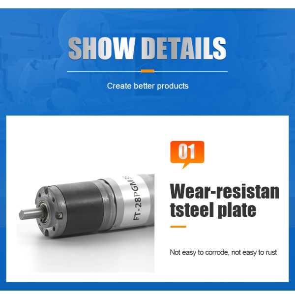 FT-36PGM555 High Torque Muted Gear Electric Motor High Speed 2-1500rpm 6V 12v 24V DC Planetary Gear Motor for Clearing Brushes