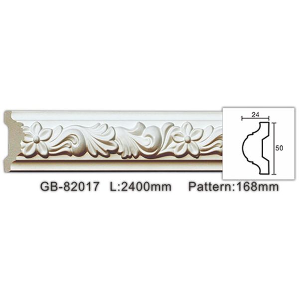 GB-82017 Modern Construction Material 3D Corrosion Resistance Interior Decorative Cornices Mouldings For Exterior