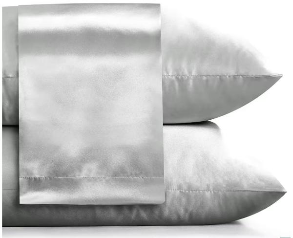 Satin Solid Pillowcase Set Machine Washable Hypoallergenic Cover
