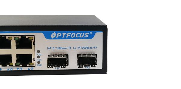 Stable Power Supply PoE Network Switch 16 Port 10 / 100 / 1000M 2 Uplink 10 / 100 / 1000M For Ip Cameras