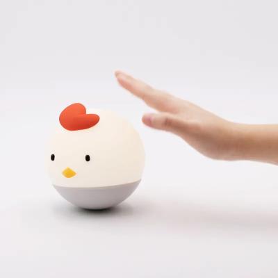 Chicken Night Light BPA Free Soft Silicone LED With Touch Control For Kids Gift