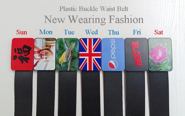 POM Belt Buckle Adjustable Quick Release Nylon Webbing With Baby Print