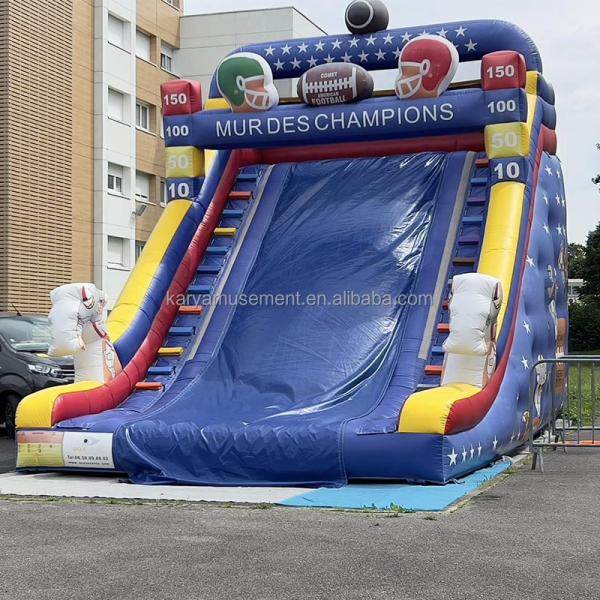Commercial Renting Inflatable Water Slide with Rugby Player Theme and Customized Color