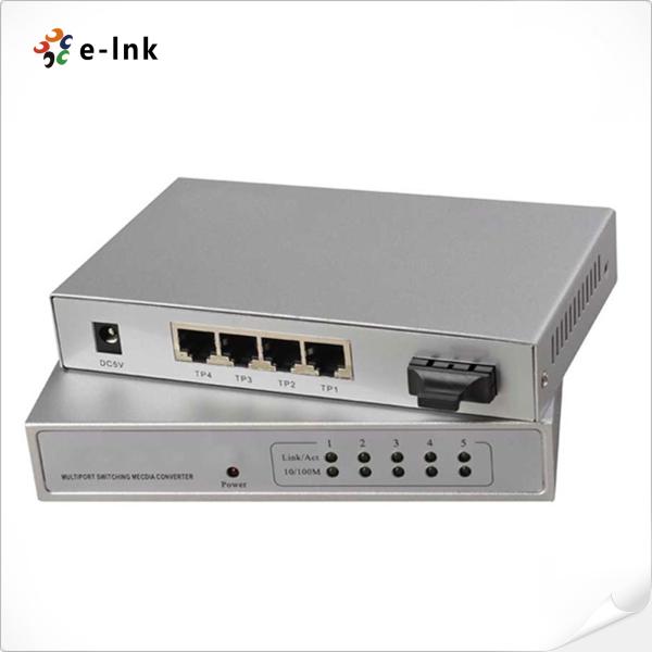 10/100/1000M 管理型 1FX + 4TX 光ファイバー スイッチ