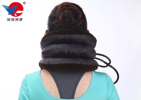 Free Size Black Cervical Traction Collar Encrypted Knitted Full Elastic Flannel Material