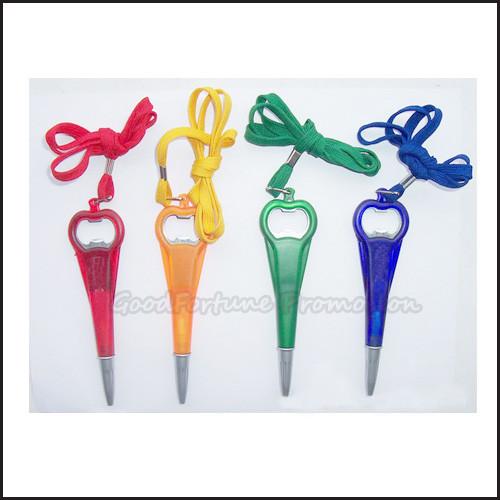 Customed Printed Logo Lanyard Bottle Opener Twist Ballpoint Pen Give Aways Gifts