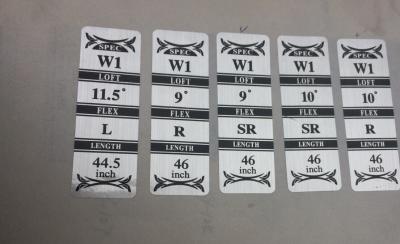 golf label ,  golf labels ,  golf shaft label,  golf shaft labels , golf tag , golf length label