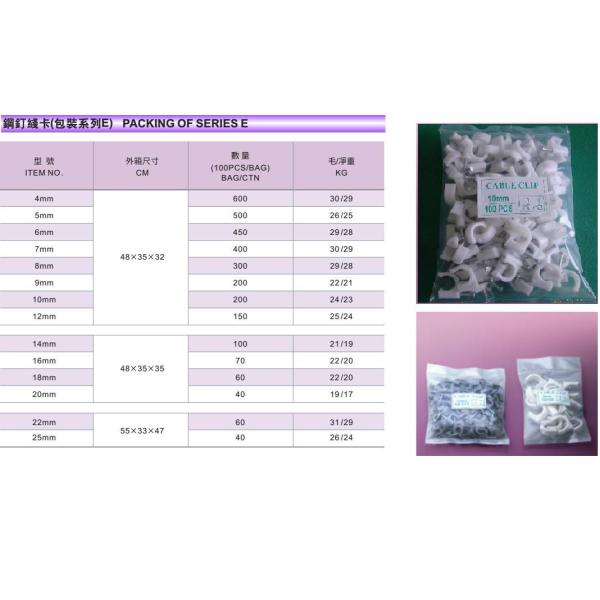 PVC bag package Cable Clips