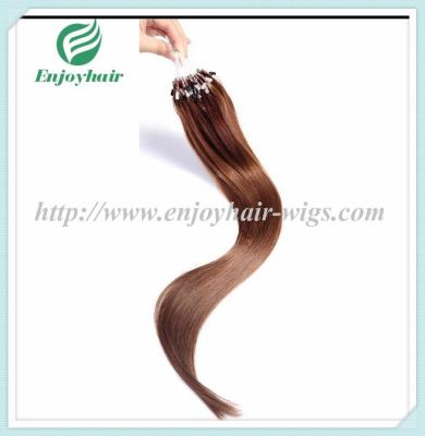 Micro ring loop hair extensions 16-26L brazilian remy hair 6# color hair