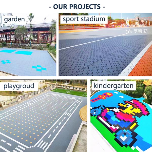 Polypropylene PP Tiles for Volleyball Tennis Badminton Basketball Court Flooring