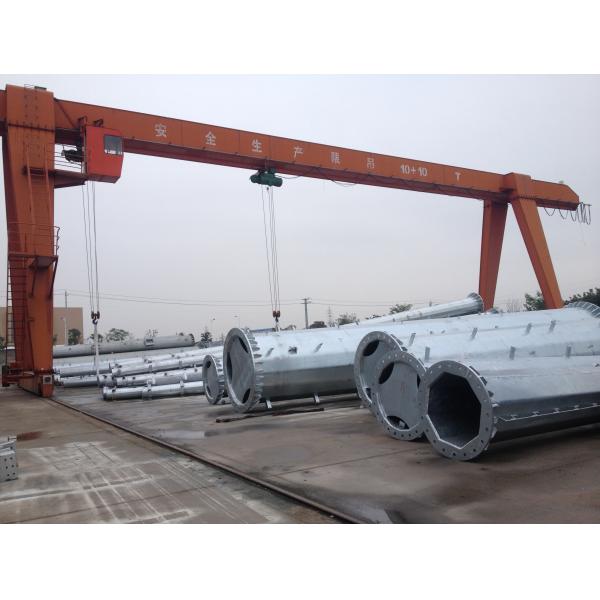 GR65 800kg Design Load Steel Tubular Pole , Steel Electric Pole Weather Resistance