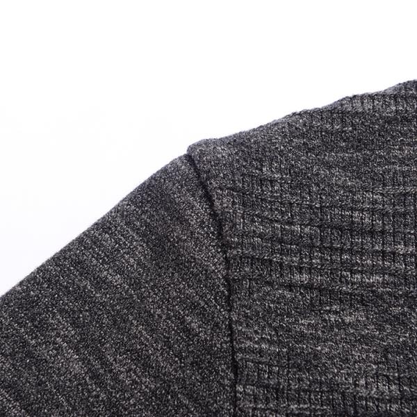 Blank Crew Neck Mens Winter Cardigan Sweaters With Zipper Long Sleeve