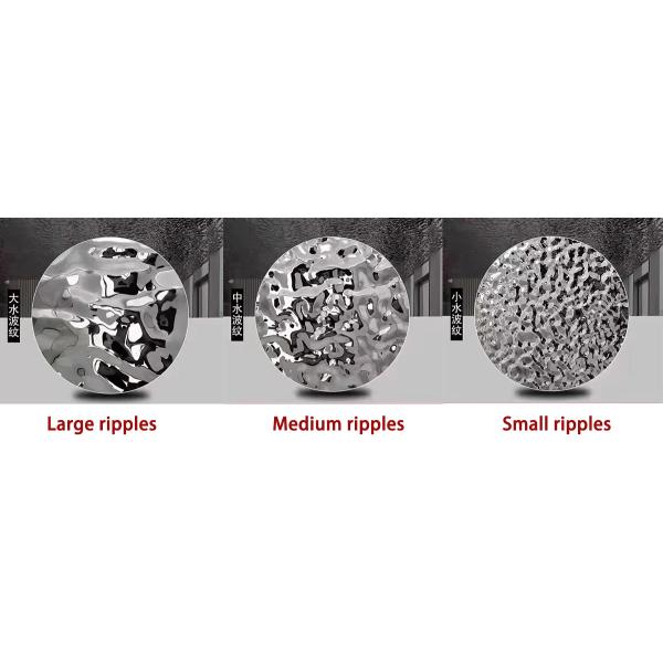 AISI 304 PVD Цвет Желтый Титан/Шампанское Золото Водяная волна Нержавеющая сталь Металлический лист