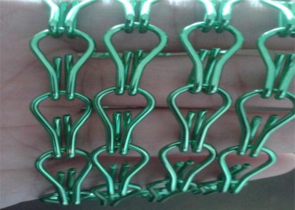 1.6mm Wire Diameter Fly Screen Chain Curtain Black / Green Color