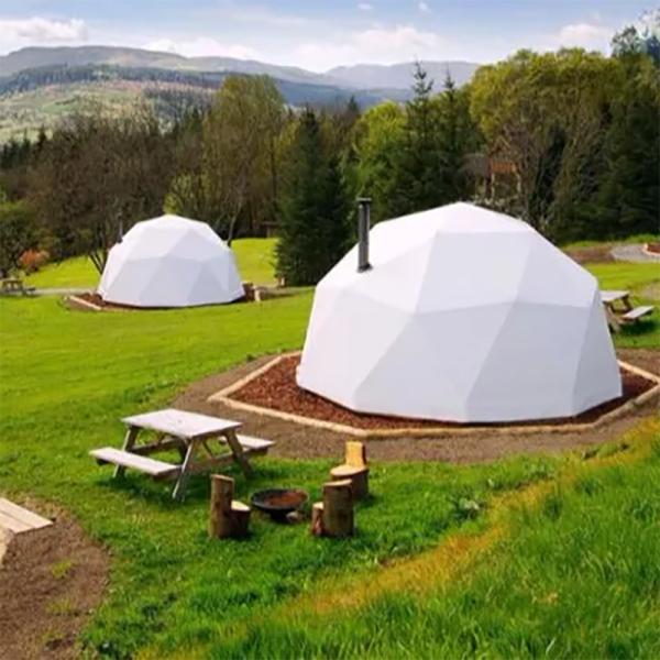 Гостиничное украшение Надувная геодезическая купольная палатка Роскошная водонепроницаемая