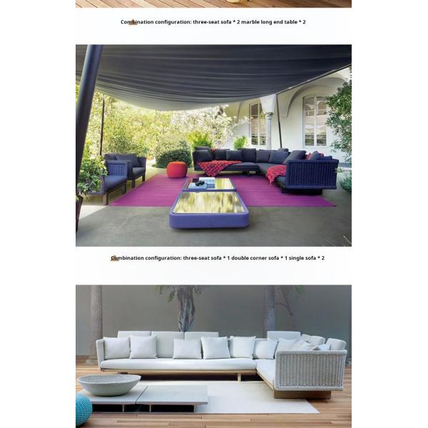 Teak Wood Outdoor Couch Outdoor Furniture For Sitting / Leisure / Sleep