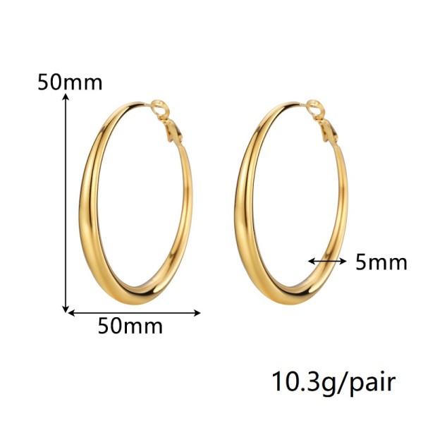 Fashion European and American Style Stainless Steel Hoop Earrings 18K PVD Plated Large Hoop Earrings for Women's Birthday Party