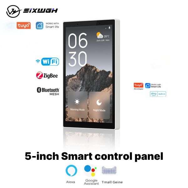 5 Smart Panel L: Built-in Alexa, Zigbee/SigMesh, 2-Gang US Switch