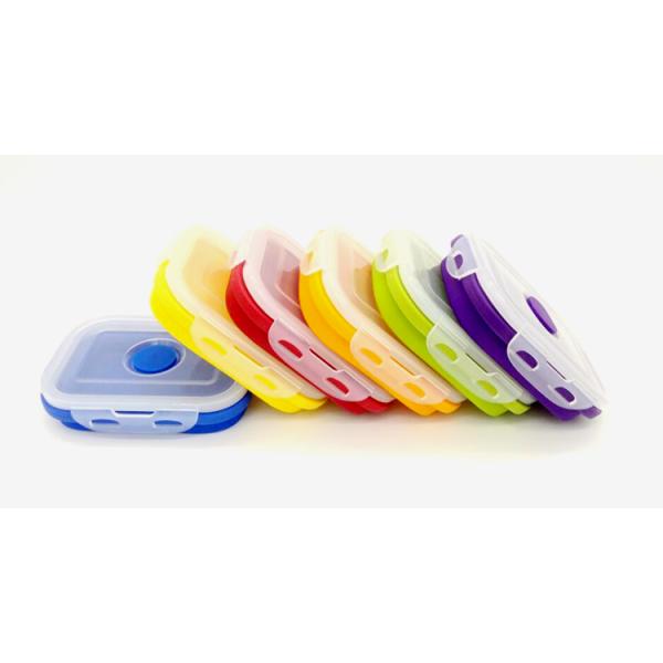 Reusable Fun Healthy Kids Silicon Rubber Collapsible Microwave Folding Lunch Boxes