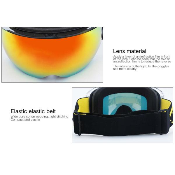 Custom Logo UV400 Anti-Fog Spherical Mirror Snowboard Goggles with 3 Layers Foam