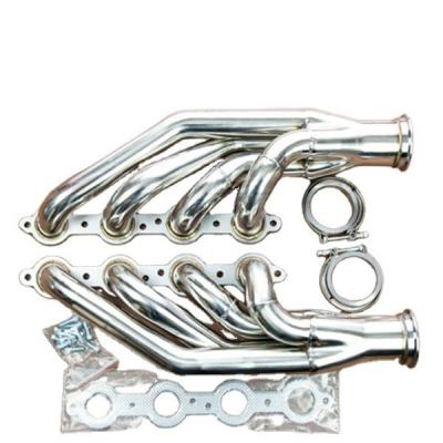 Cabeça de escape de aço inoxidável de corrida polida Manifold para 97-14 Chevy Small Block V8 LS1 LS2 LS3 LS6 LSX Tubo de escape de automóvel