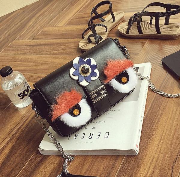 Star with hair eyes small square package chain shoulder bag Messenger bag Europe and America tide female