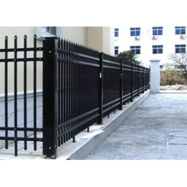 Аэропорт 6x8ft Металлическая ограждение Палсада порошок кованое железо Безопасность плоский верх