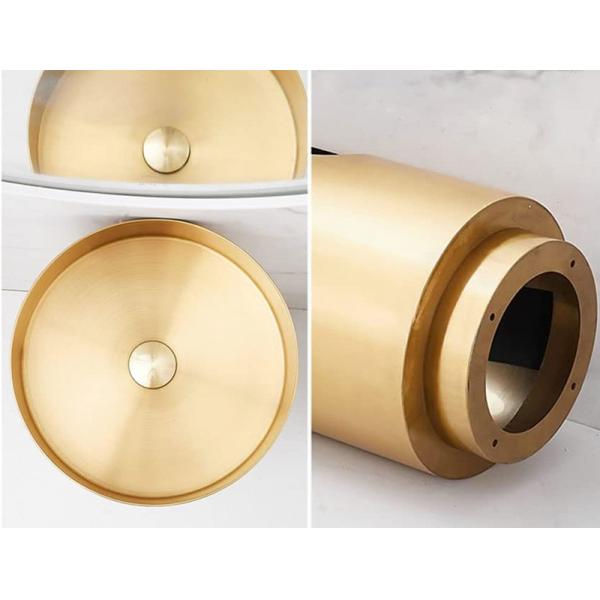 Floor Standing Round Pedestal Bathroom Sink Basin With 304 Stainless Steel Material