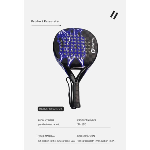 Beach Tennis Rackets Carbon Fiber Raqueta Padel With Bag For Adult Exercise