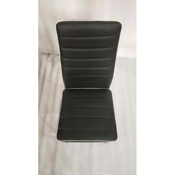 Simple Style Leather Upholstered Dining Chair , Black Velvet Dining Chair Steel Tube