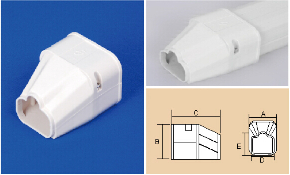 80mm Decorative Duct Kits Split Air Conditioner Pipe Cover Fitting PVC End Cover