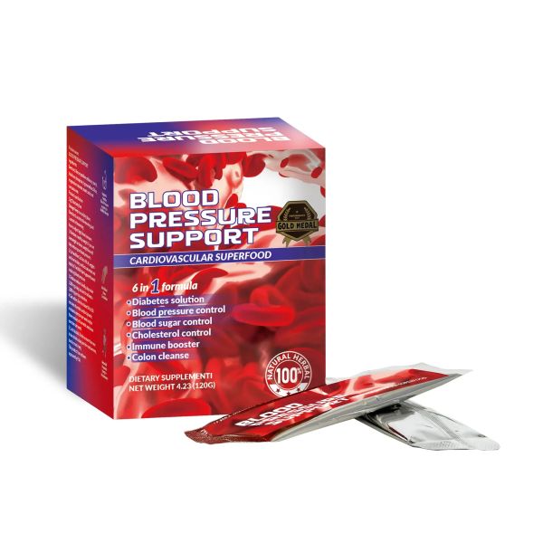 6-in-1 Premium Herbal Extract Wellness Formula Sugar Free Blood Pressure Balance Supplement with FDA/HALAL/GMP/NSF/ISO Certification