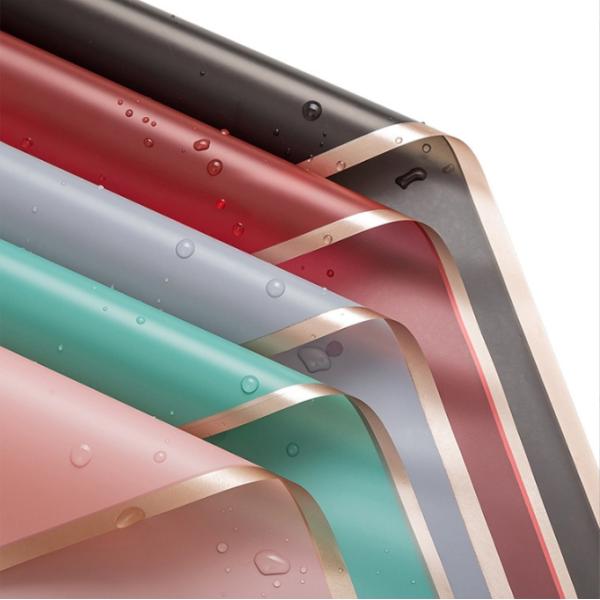 Hansu Paper Matte Paper Flower Wrapping Paper Golden Edge Jelly Film DIY Material for Flower Bouquets Shipping Time 30-45 Days