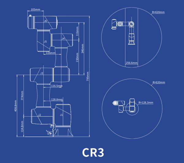 Lightweight  Reusable Robot Arm Small Footprint Cooperative Robot Can Load 3kg