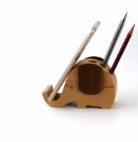 support de support de téléphone portable en bois pour animaux