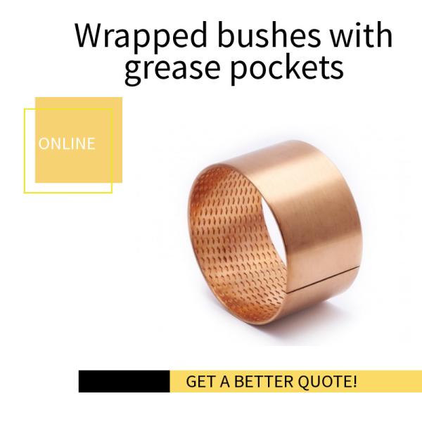 Metric Wrapped Bronze Sleeve Bushings With Grease Pockets, CuSn8,