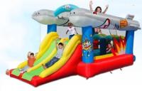 0.55mm PVC gonflable Bouncer Château Poisson volant Double glissière Bounce maison Location