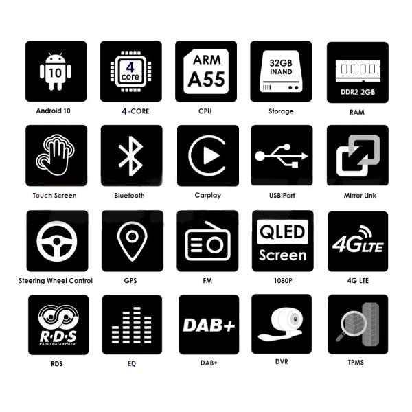 Carditai 1280*720 DSP GPS Frame Autoradio 9 10 Inch 2 Din Car Audio Stereo Android OS