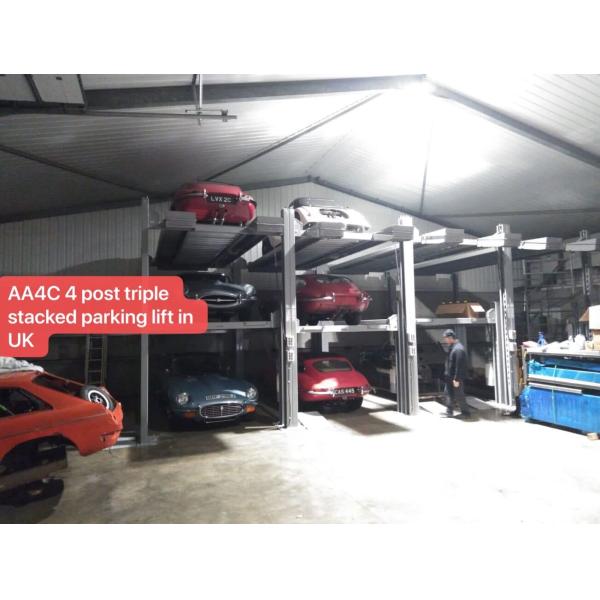 AA4C 4-постный тройной автомобильный парковочный лифт Четырехколонный парковочный лифт Многоуровневый автомобильный лифт