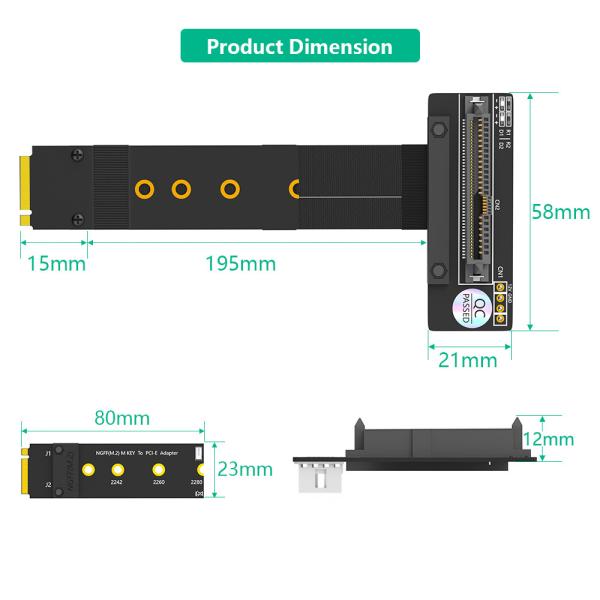 90 Degree U.2 SFF-8639 U2 Connector To NGFF M.2 Key-M Interface Converter Card Extension Cable With SATA15PIN Power Cord
