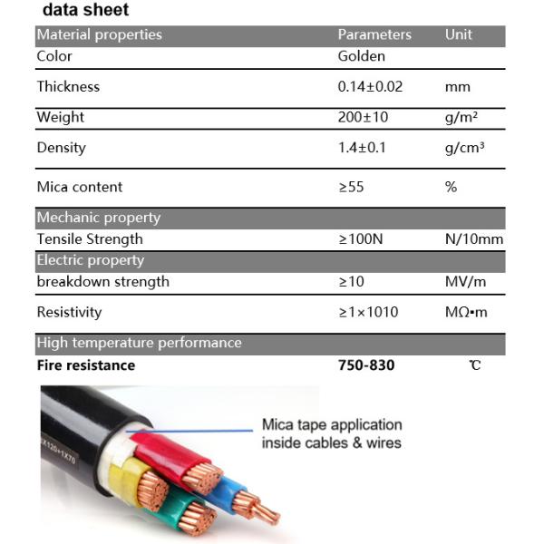 Электрическая изоляция Флогопитовая лента 3in1 / огнестойкая Флогопитовая слюновая лента обернутая Для кабельного проводника