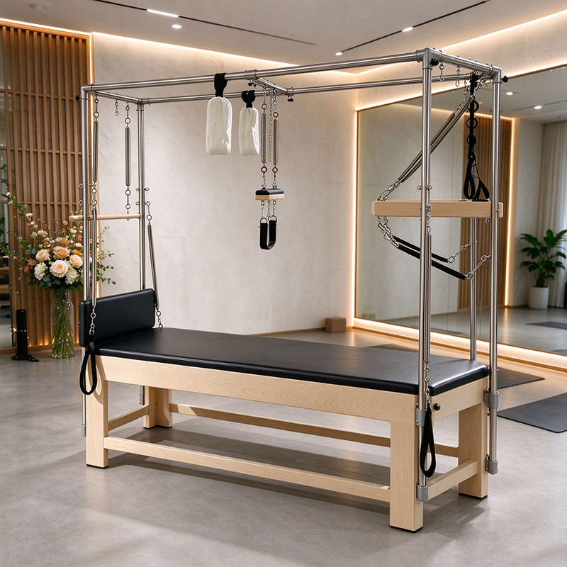 Classic Maple Wood Cadillac Pilates Equipment Trapeze Reformer Bed