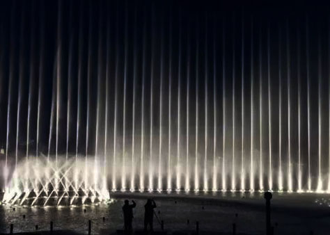 Beautiful Dancing Water Show , Led Color Changing Fountain With Air Nozzle