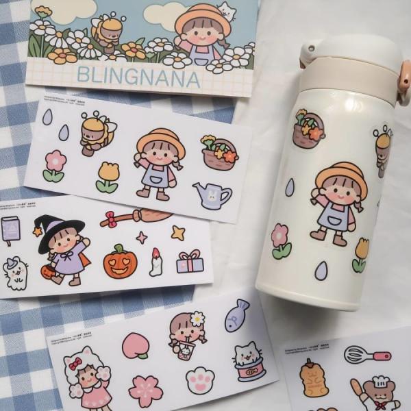 UV Resistant Vinyl Bopp Print Sticker Labels For Auto Mugs Vacumm Tumbler for Girls