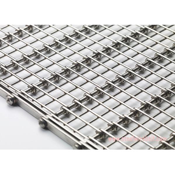 Heavy Duty Flex Wire Mesh Conveyor Belt Eye Shape Heat Resistant For Cooling