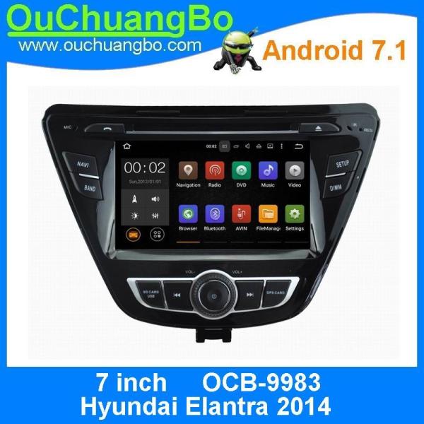 Ouchuangbo 7 inch digital screen radio player android 7.1 for Hyundai Elantra 2014 support DDR3 2GB mirror link 3g wifi
