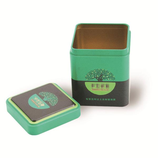 Wholesale Custom Square Tea Sugar Coffee Canisters Food Tea Packaging Metal Tin Can Box Coffee Spice Black Square Tin