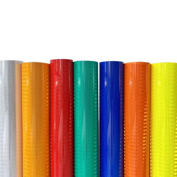 Material de vinilo reflector prismático duradero para señalización